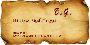 Bilicz Györgyi névjegykártya